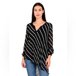 Joseph‎ Ribkoff Blouse Women's Size US 14 UK 16 LDS Tunic Black White NEW